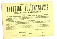 polio quarantine sign