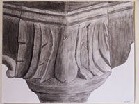 Wood leg closeup in lounge